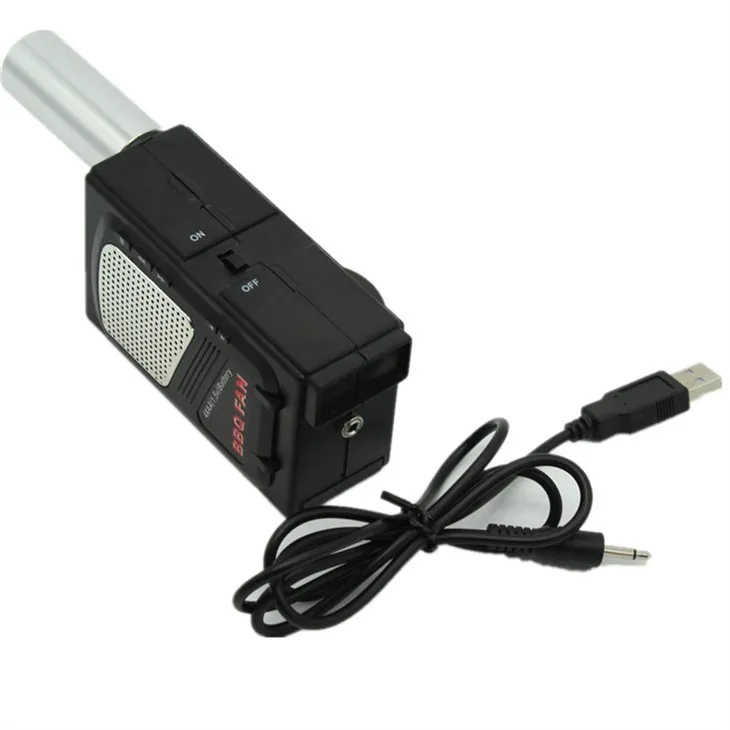 Hloov tshiab DC Barbecue Blower Portable BBQ Smoke Grill Blower nrog USB Kab FD311A