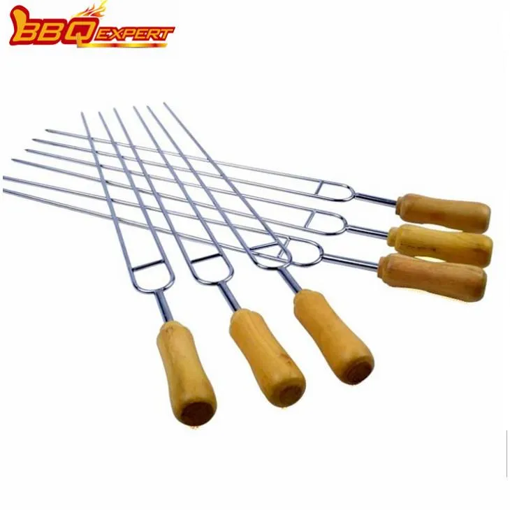 Anti-burn U Hom Barbecue Skewer Sticks Nrog 2 Prong